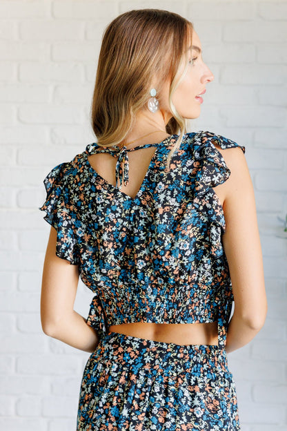 Flutter of Florals V - Neck Crop and Skirt Set - Driftwood Boutique