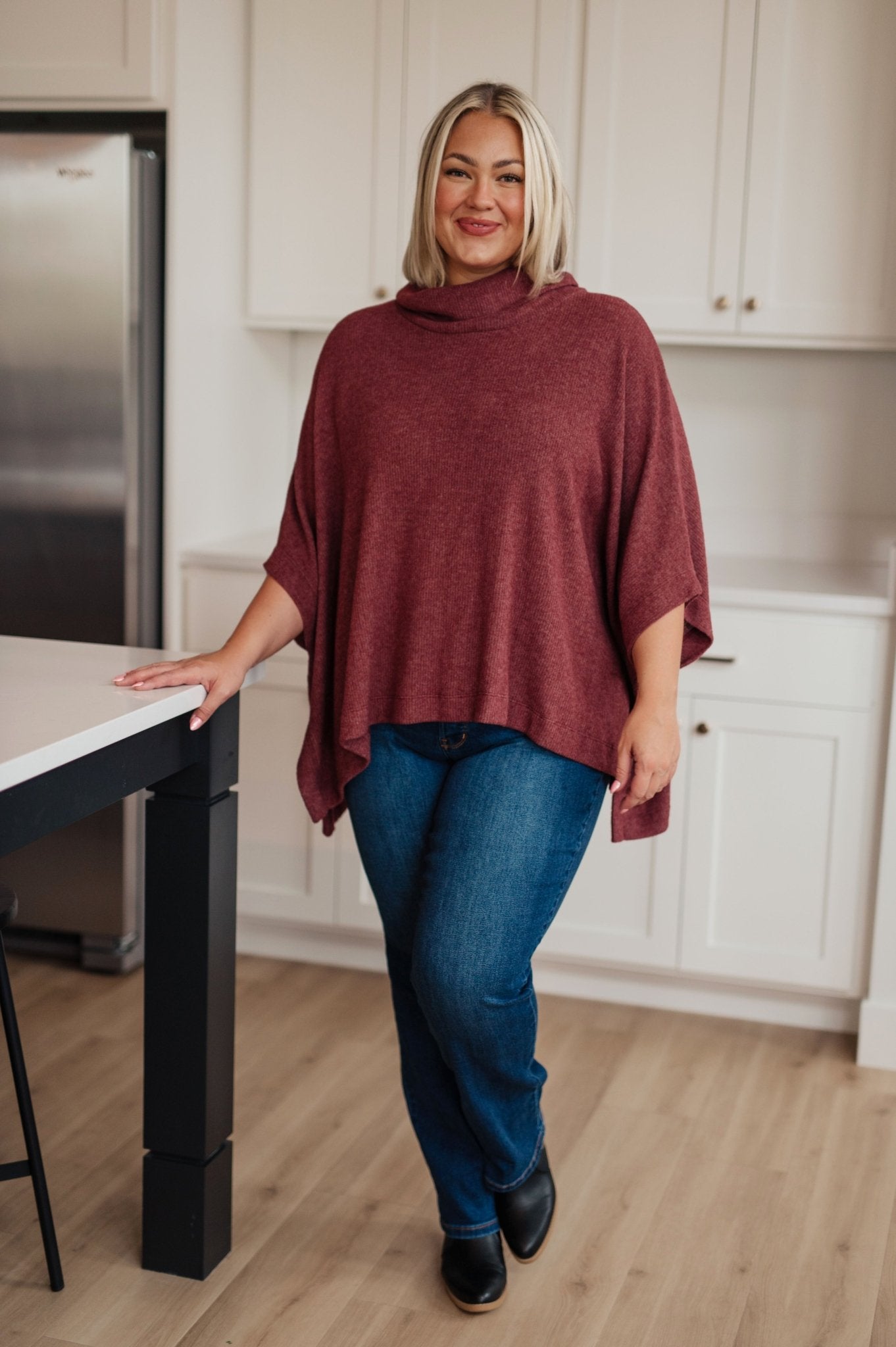 Forgive Me Cowl Neck Poncho - Driftwood Boutique