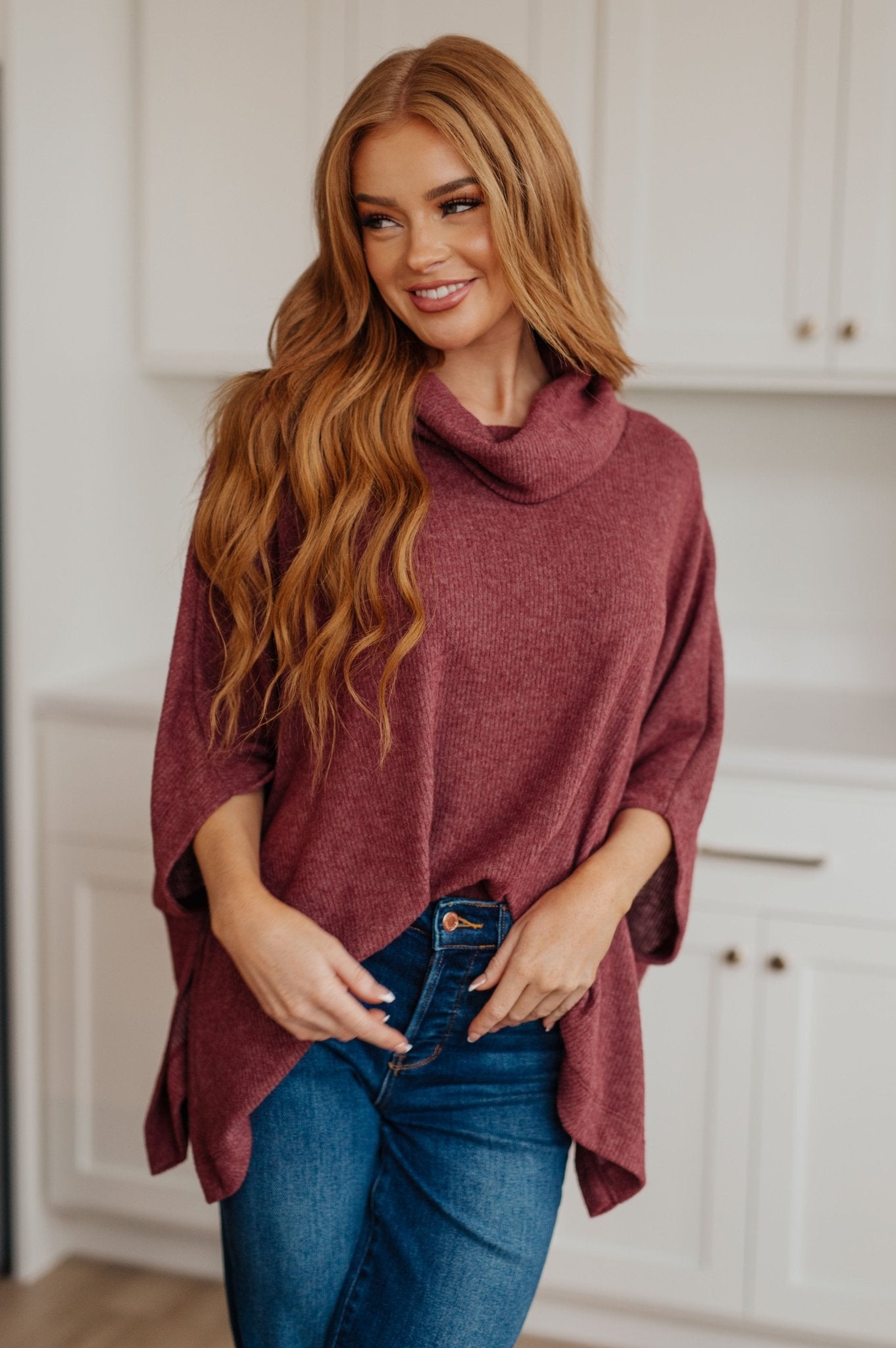 Forgive Me Cowl Neck Poncho - Driftwood Boutique