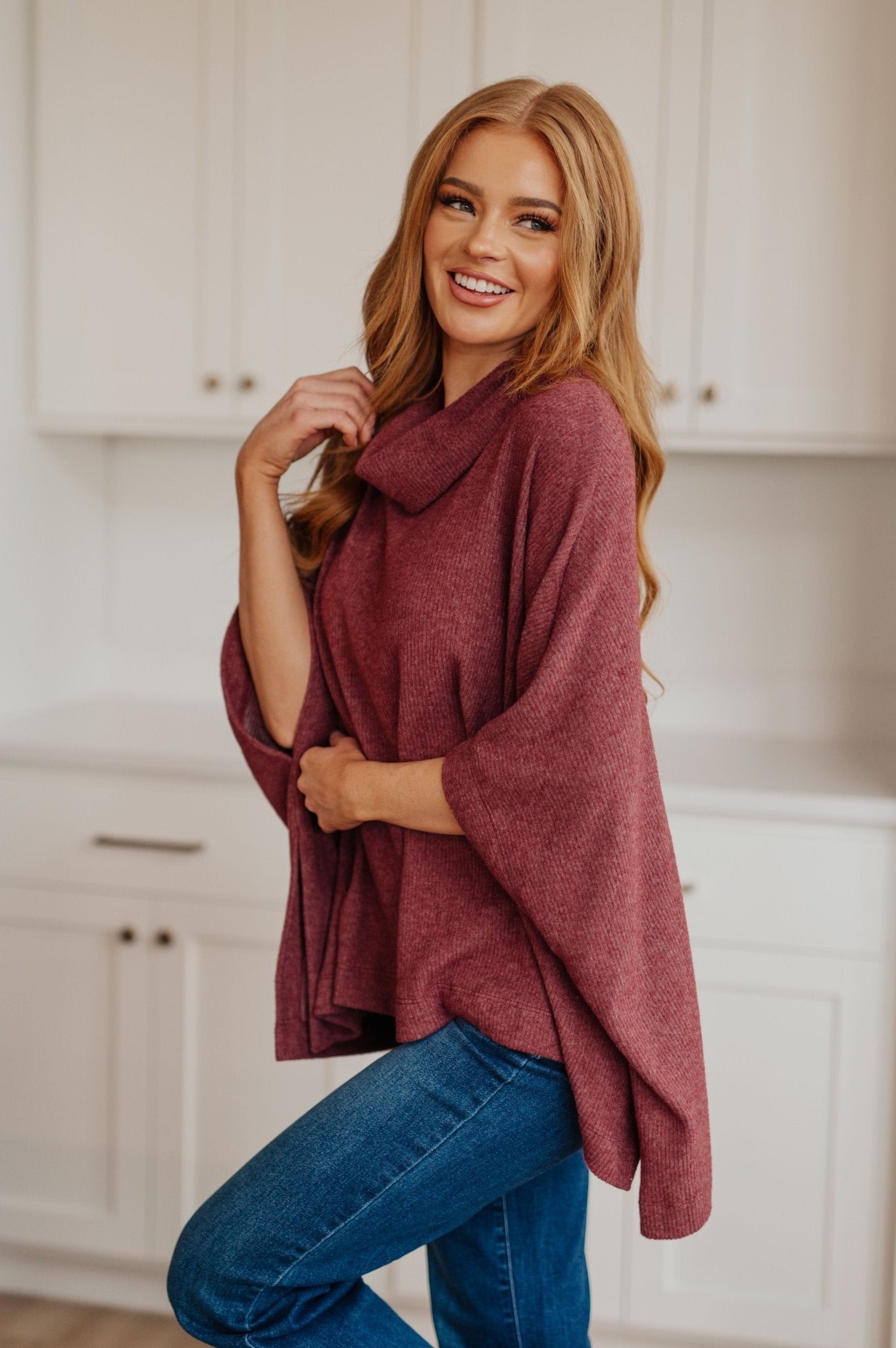 Forgive Me Cowl Neck Poncho - Driftwood Boutique
