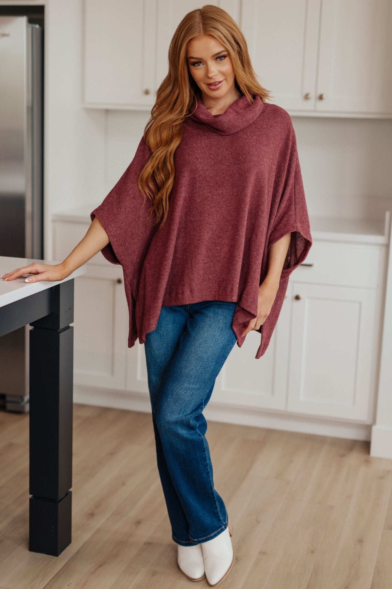 Forgive Me Cowl Neck Poncho - Driftwood Boutique