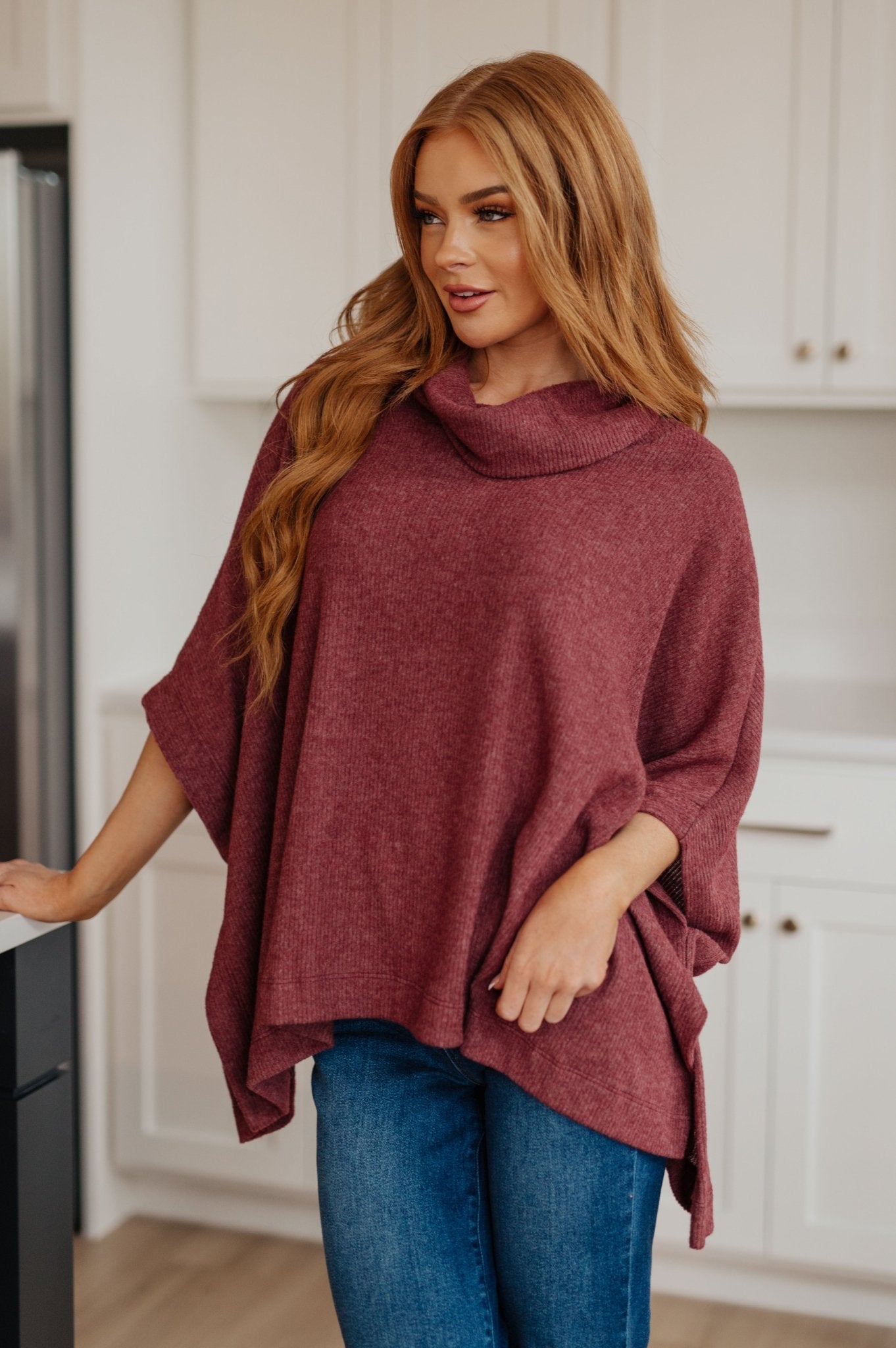 Forgive Me Cowl Neck Poncho - Driftwood Boutique