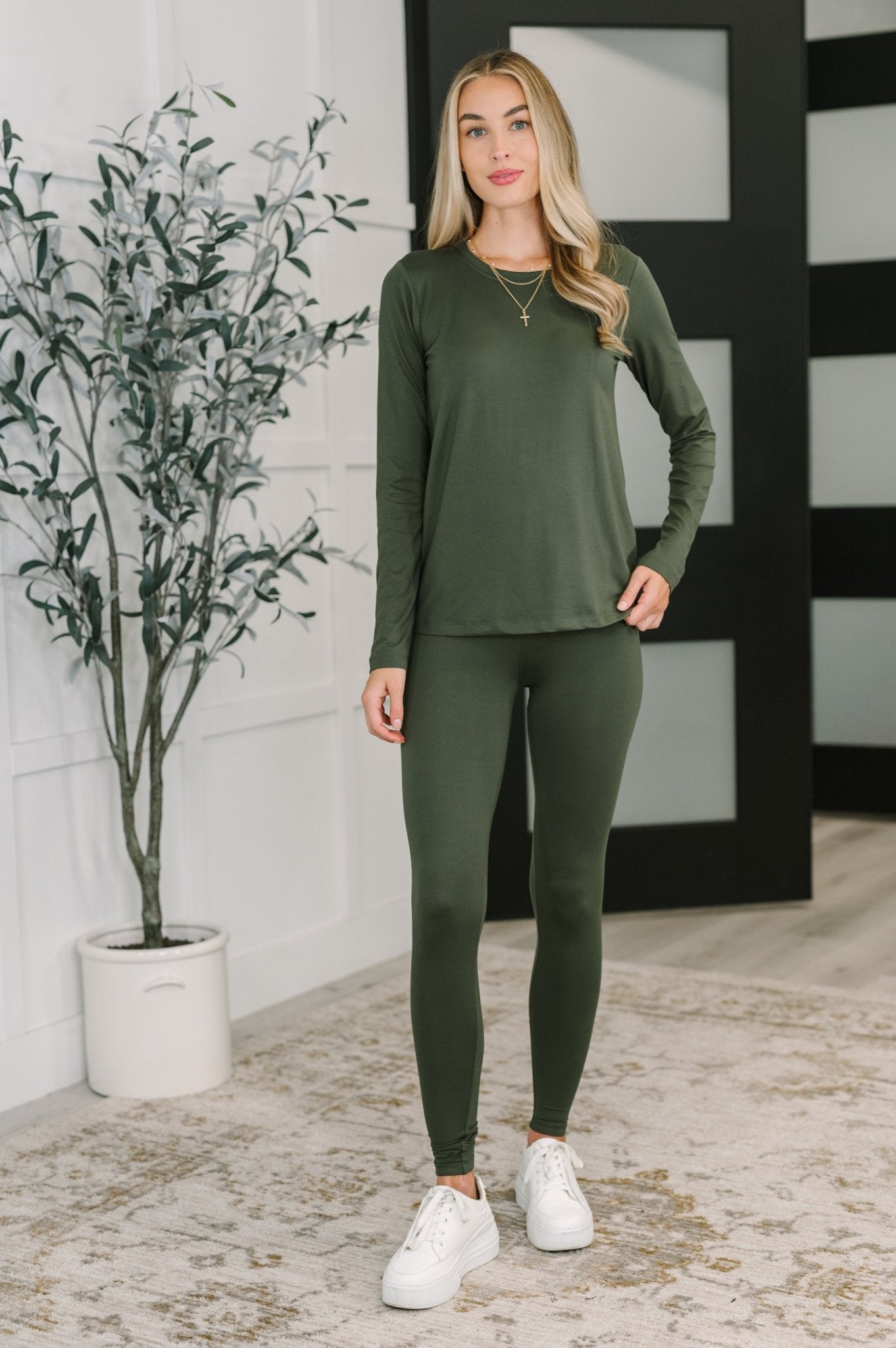 Get Me Cozy Set in Dark Olive - Driftwood Boutique