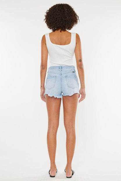Gigi High Rise Distressed Button Fly Denim Shorts - Driftwood Boutique