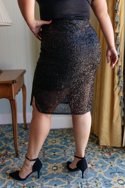 Gilded Age Sequin Skirt in Black - Driftwood Boutique