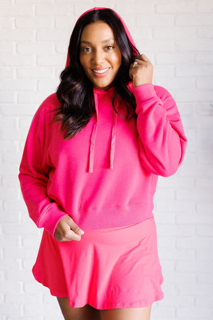 Had Me in the First Half Pullover Hoodie in Flamingo Pink - Driftwood Boutique