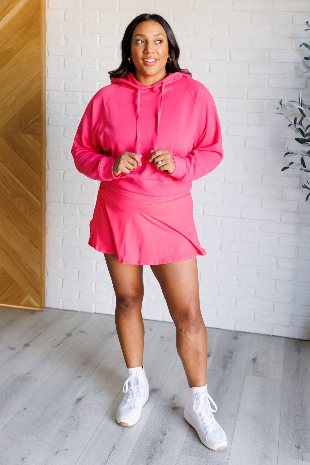 Had Me in the First Half Pullover Hoodie in Flamingo Pink - Driftwood Boutique
