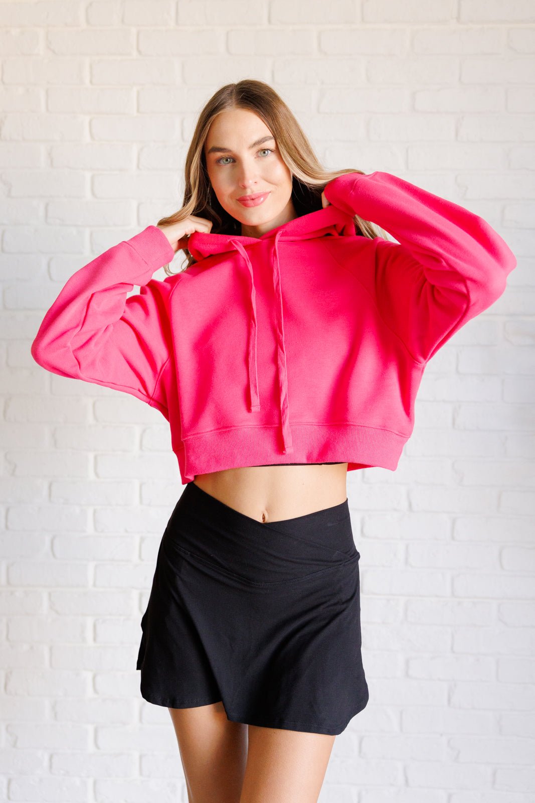 Had Me in the First Half Pullover Hoodie in Flamingo Pink - Driftwood Boutique