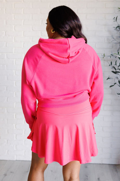 Had Me in the First Half Pullover Hoodie in Flamingo Pink - Driftwood Boutique
