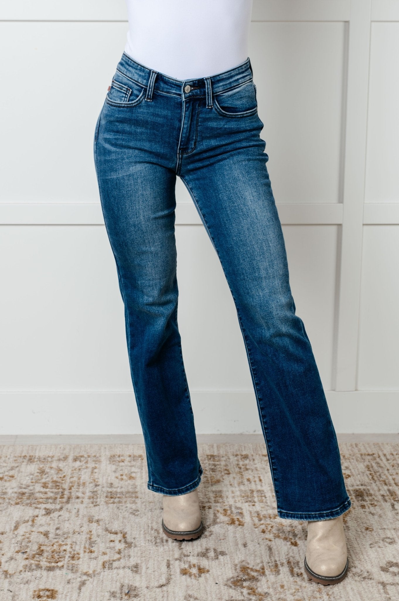 Hannah Mid Rise Thermal Bootcut Jeans - Driftwood Boutique