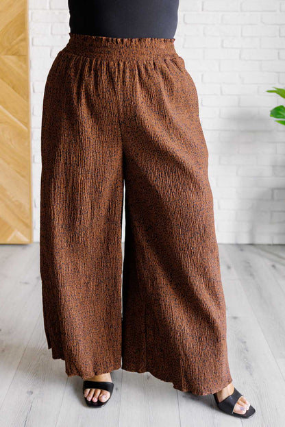 Harmony High Rise Wide Leg Pants in Brown - Driftwood Boutique
