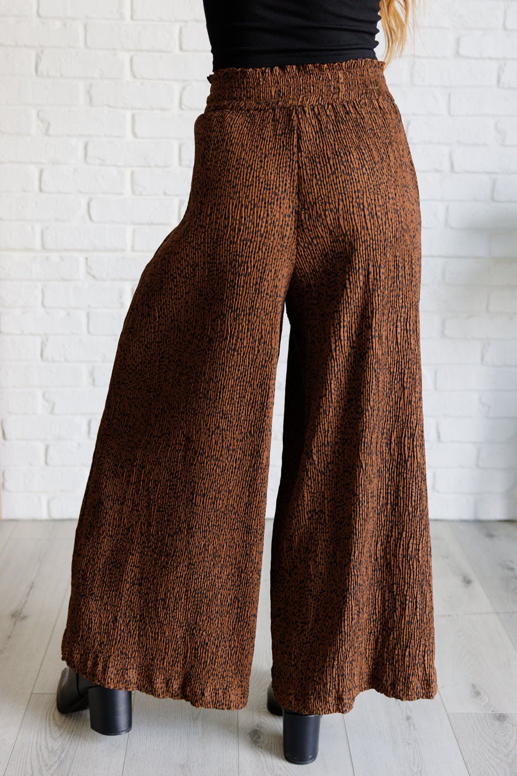 Harmony High Rise Wide Leg Pants in Brown - Driftwood Boutique