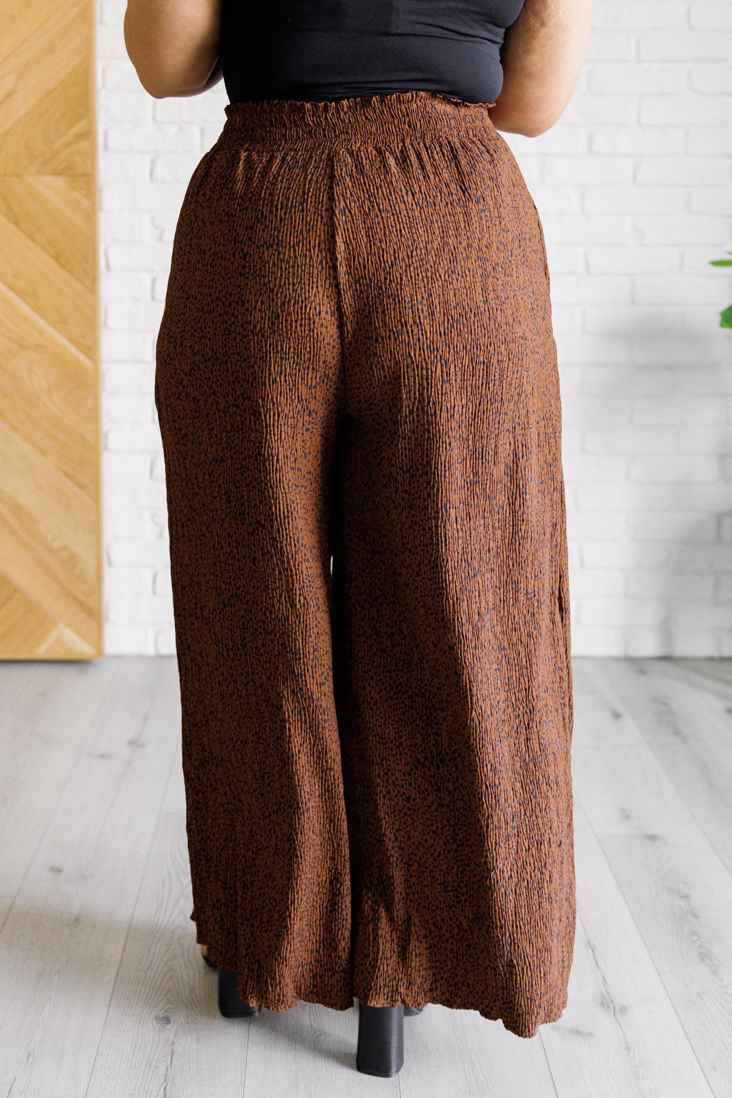 Harmony High Rise Wide Leg Pants in Brown - Driftwood Boutique
