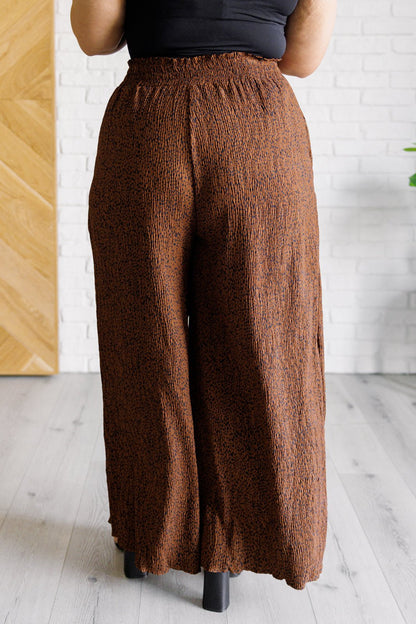 Harmony High Rise Wide Leg Pants in Brown - Driftwood Boutique