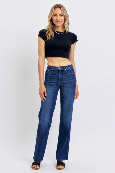 Haylee Mid Rise Tummy Control Straight Leg Jeans - Driftwood Boutique