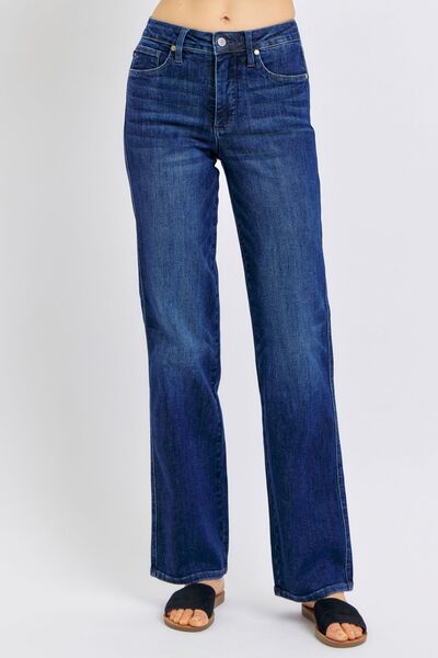 Haylee Mid Rise Tummy Control Straight Leg Jeans - Driftwood Boutique