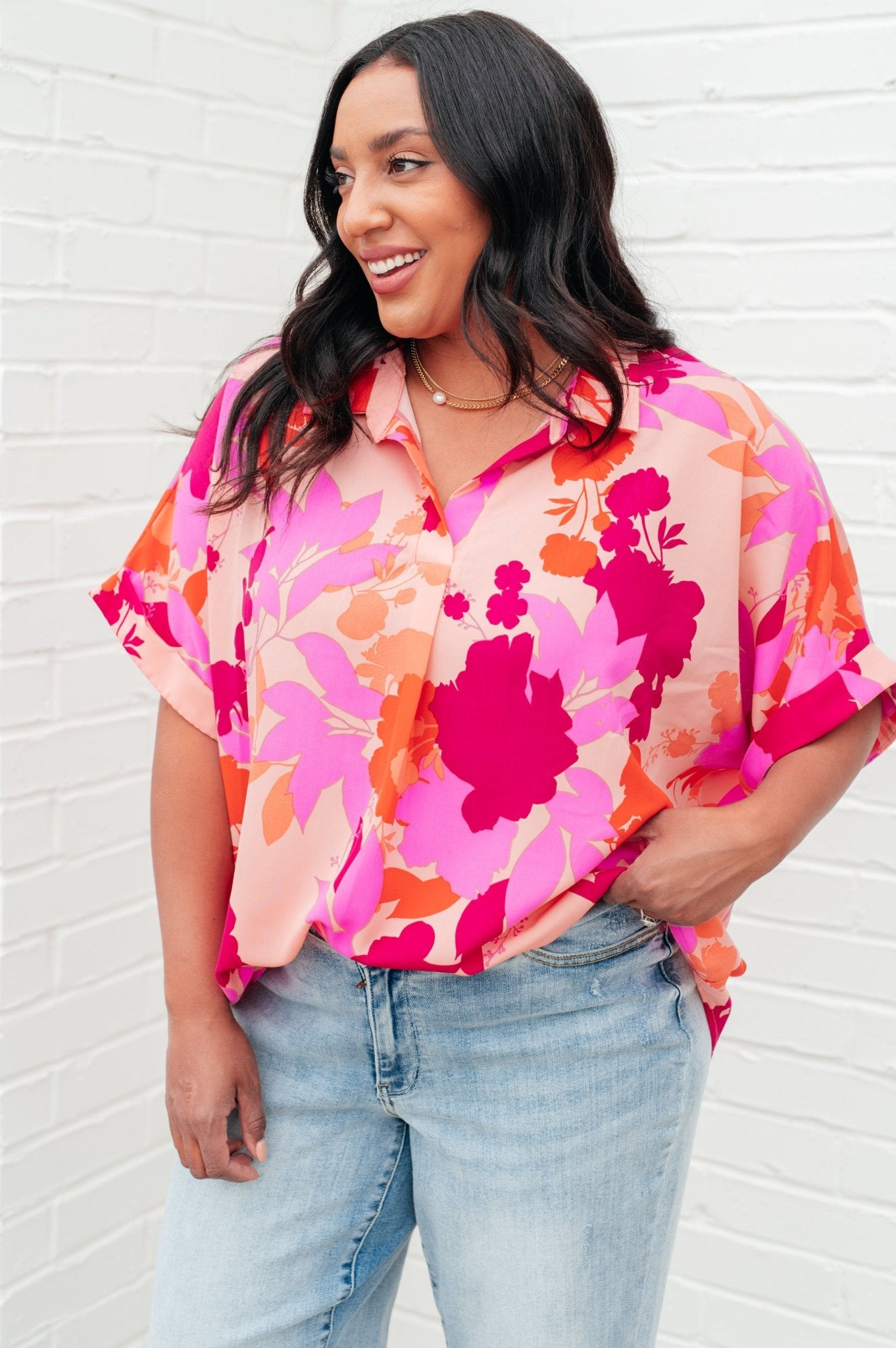 Hazy Cosmic Relaxed Floral Blouse - Driftwood Boutique