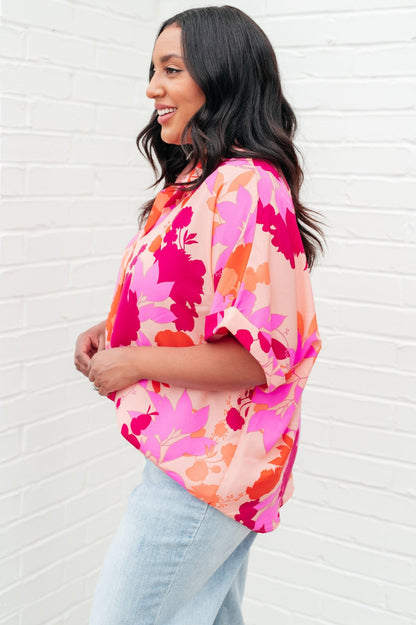Hazy Cosmic Relaxed Floral Blouse - Driftwood Boutique
