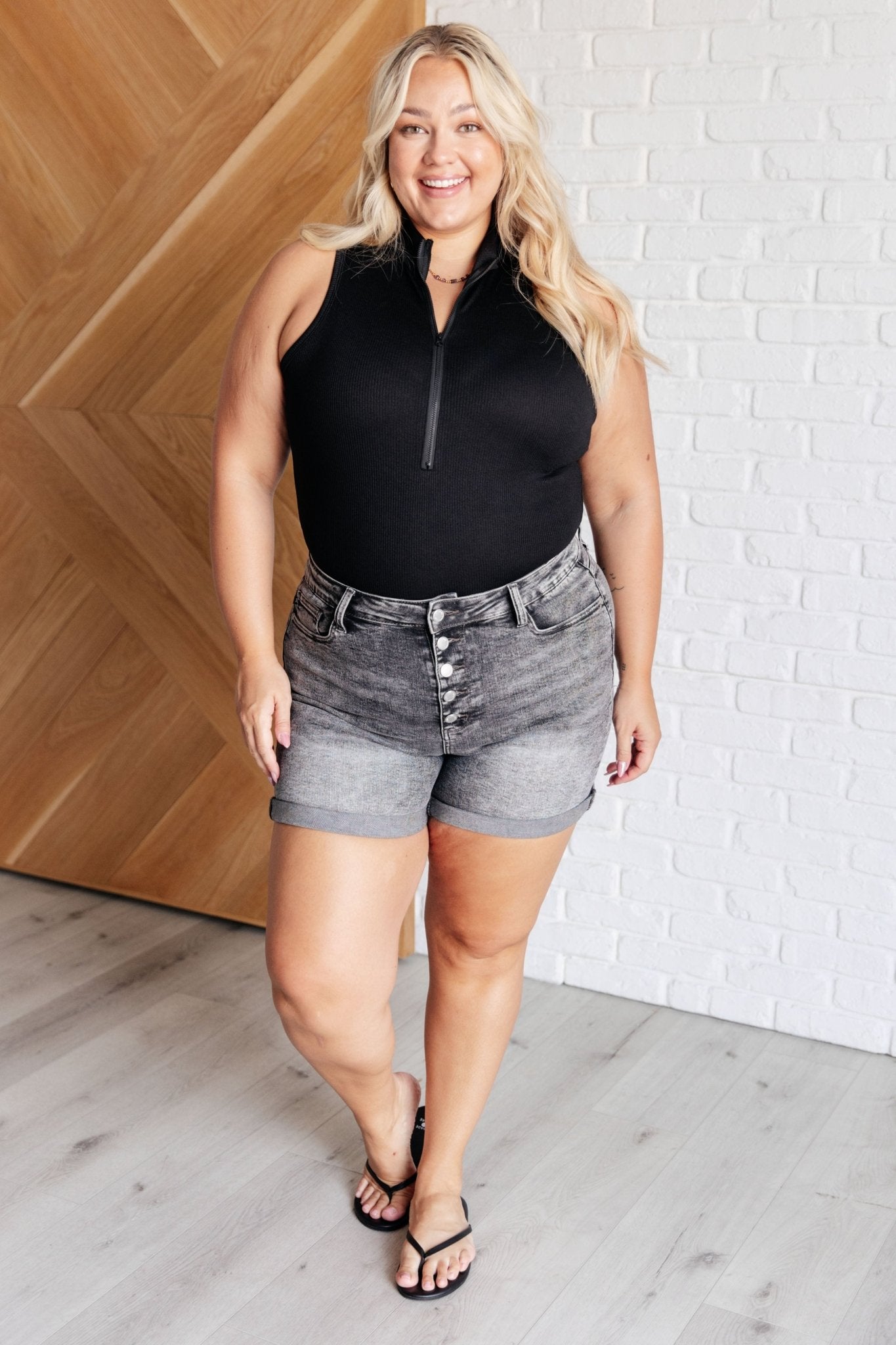 Higher and Higher Ribbed Zip Up Bodysuit - Driftwood Boutique