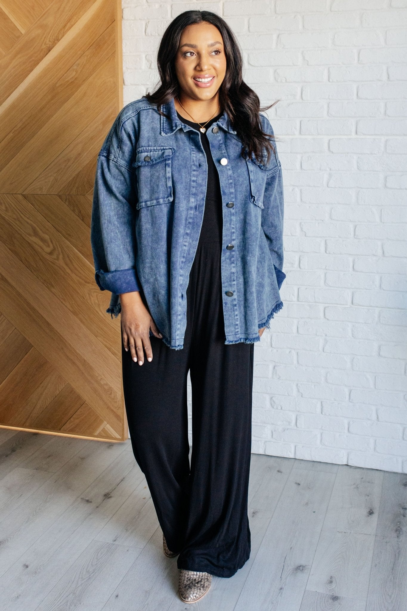 Hilary Wide Leg Jumpsuit in Black - Driftwood Boutique