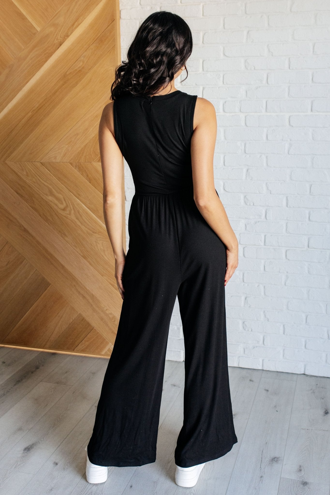Hilary Wide Leg Jumpsuit in Black - Driftwood Boutique
