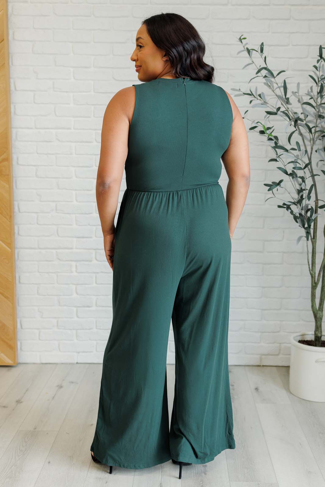 Hilary Wide Leg Jumpsuit in Green - Driftwood Boutique