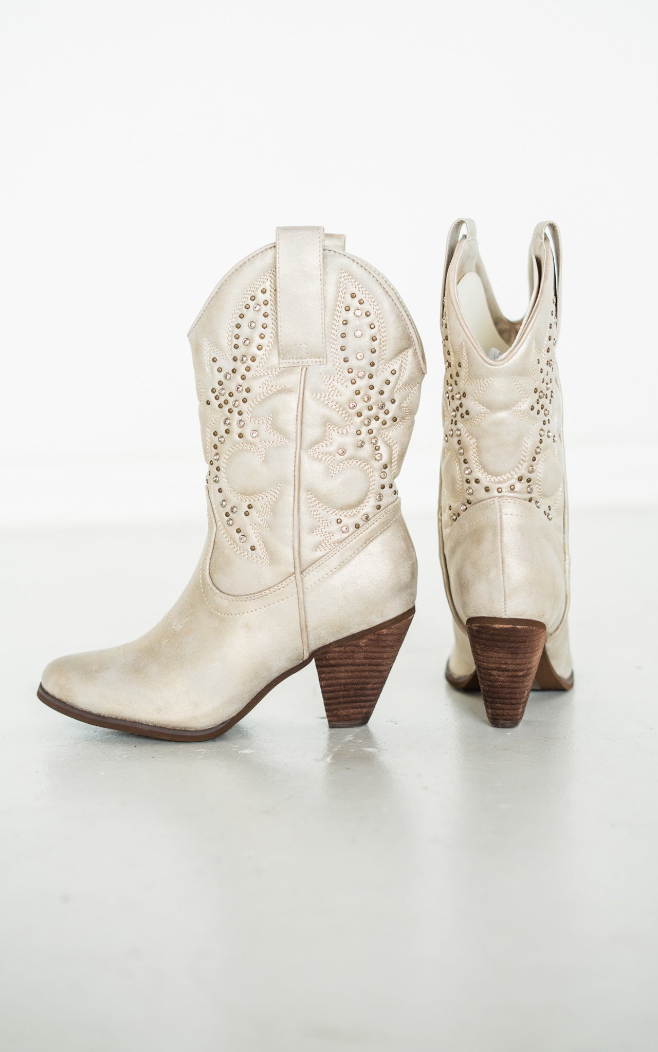 Houston Western Boots in Champagne - Driftwood Boutique