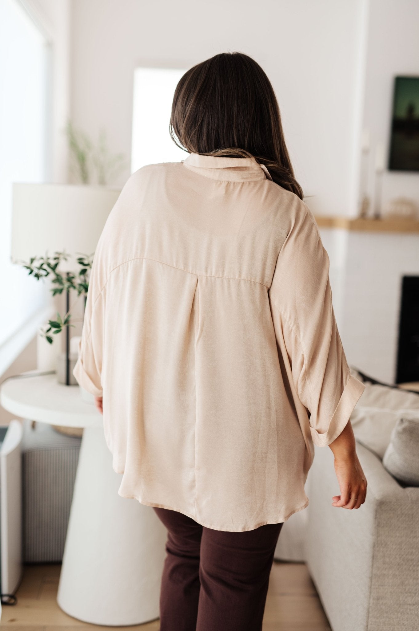 In Your Thoughts Oversized Dolman Sleeve Top in Champagne - Driftwood Boutique