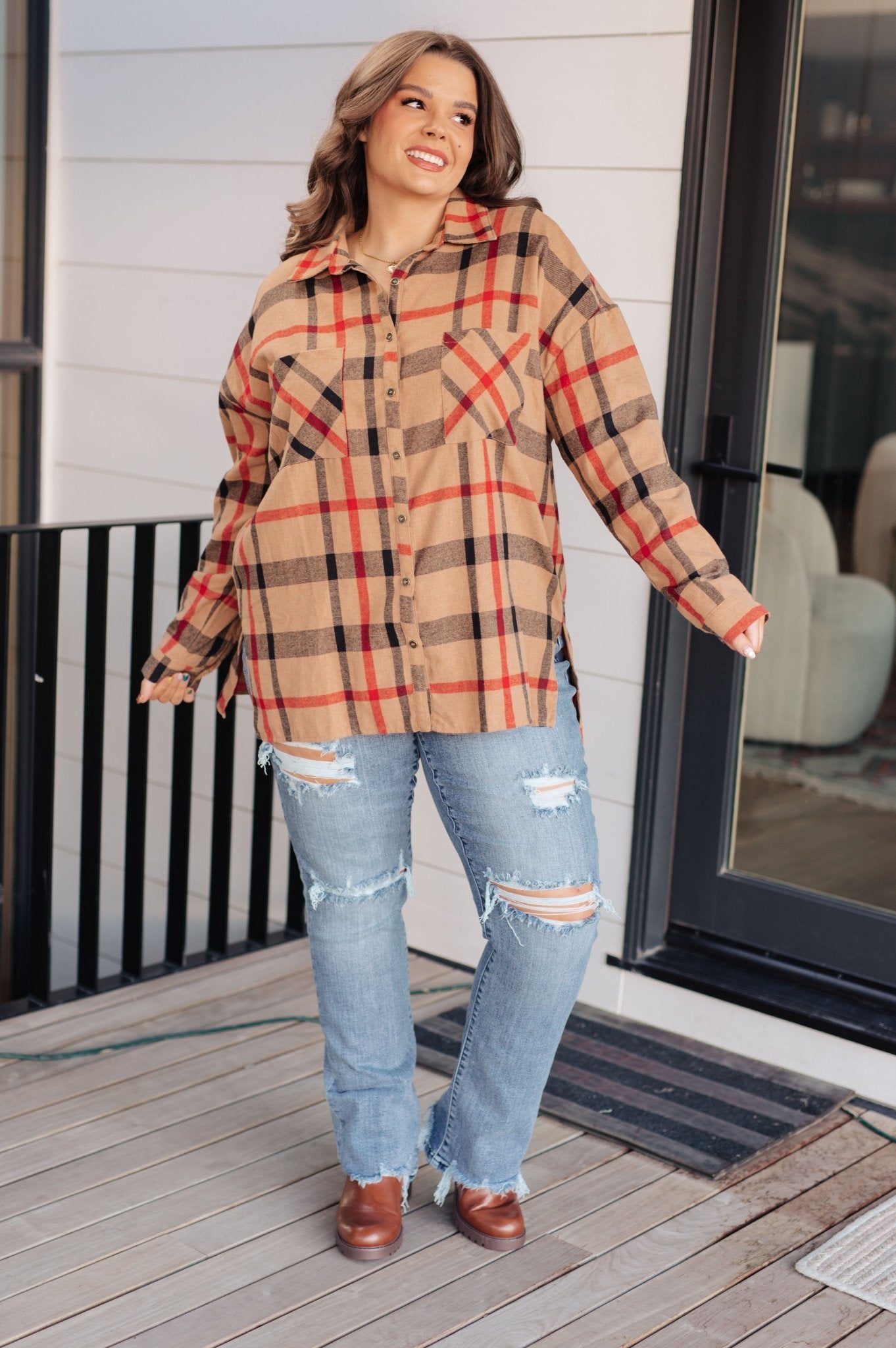 Is It Really Oversized Plaid Button Up - Driftwood Boutique