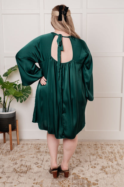 Isn't It Lovely Poly Satin Butterfly Sleeve Dress - Driftwood Boutique