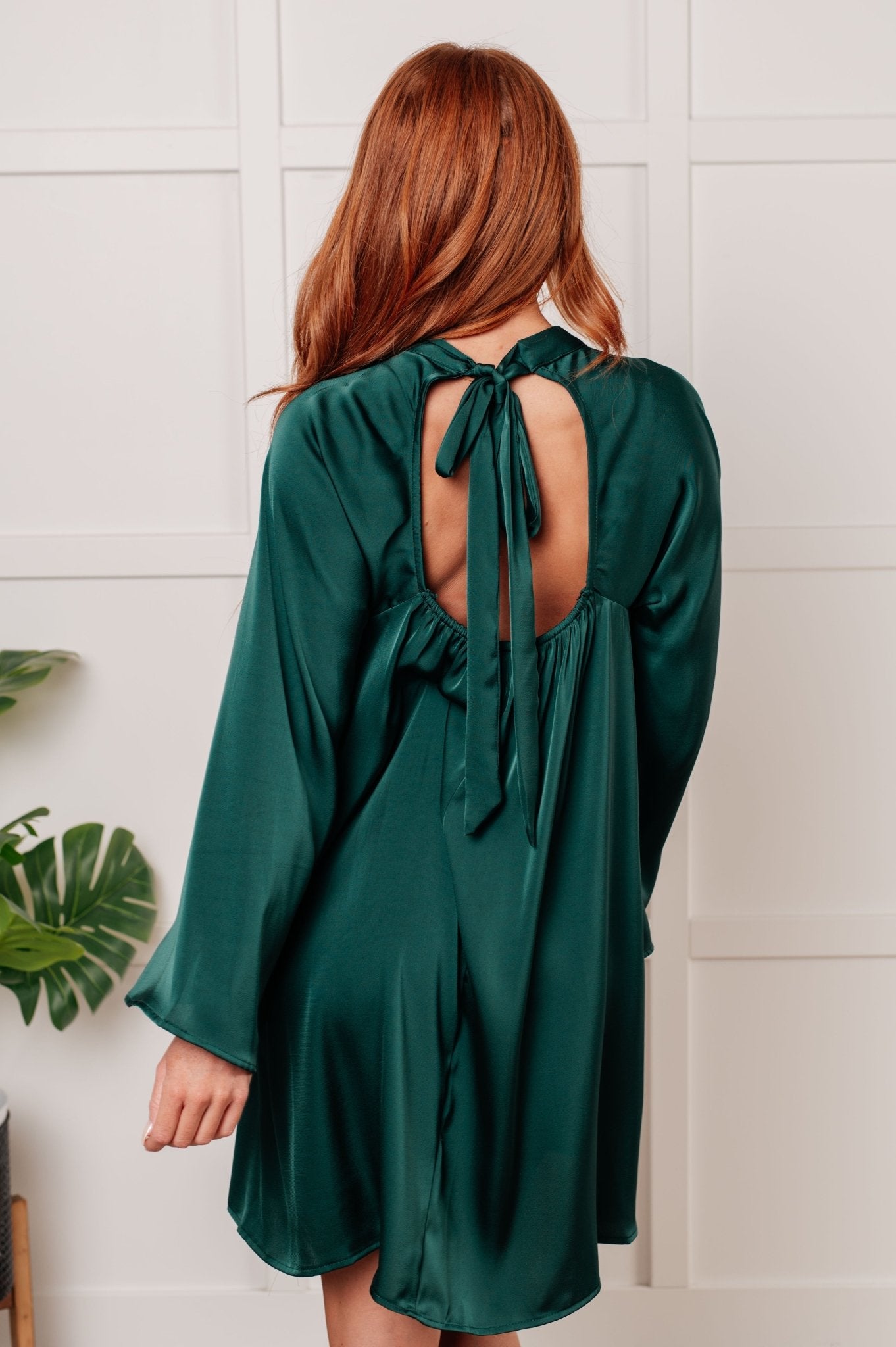 Isn't It Lovely Poly Satin Butterfly Sleeve Dress - Driftwood Boutique
