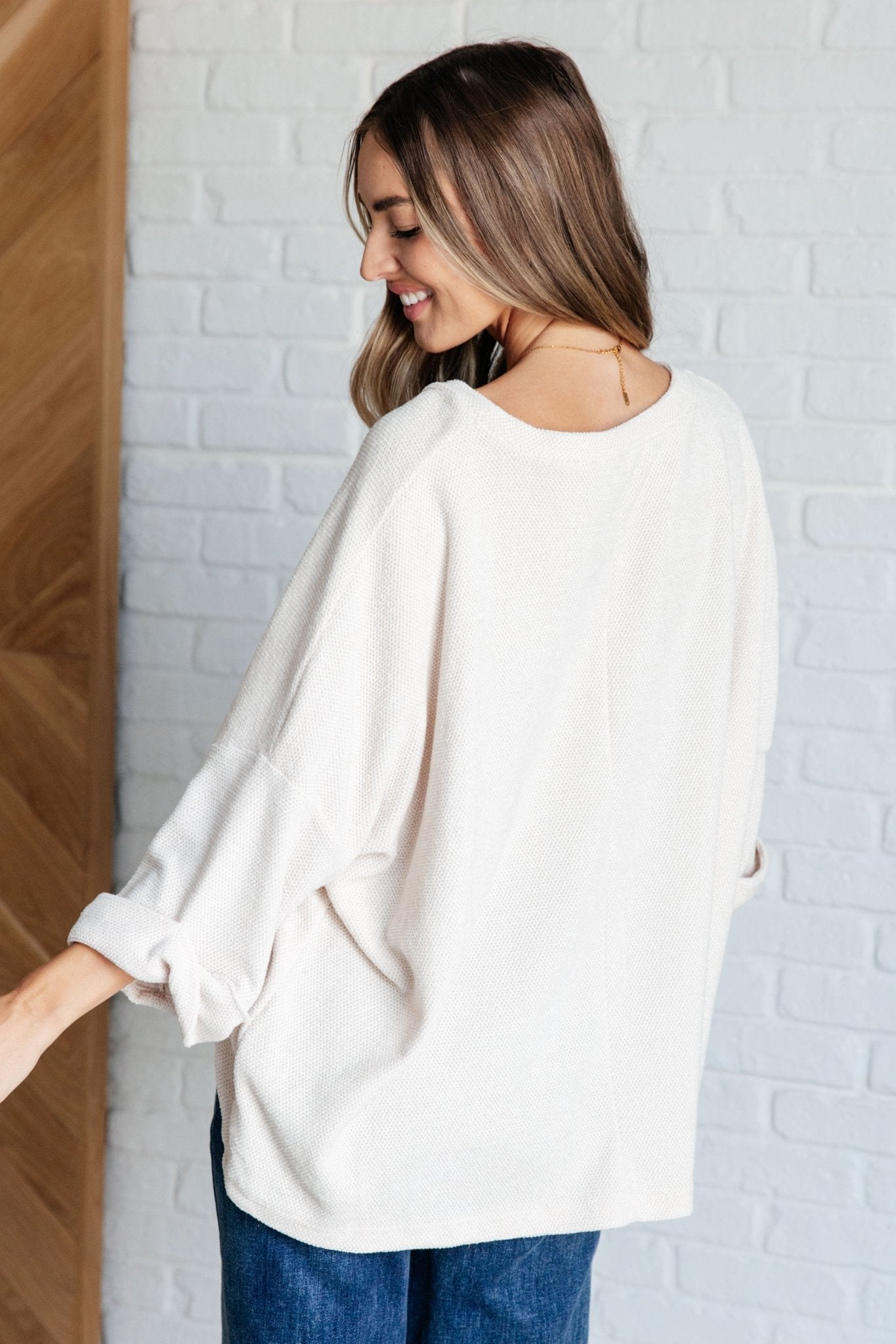 Ivory Thoughts Chenille Blouse - Driftwood Boutique