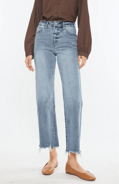Jamison High Rise Raw Hem Wide Leg Jeans - Driftwood Boutique