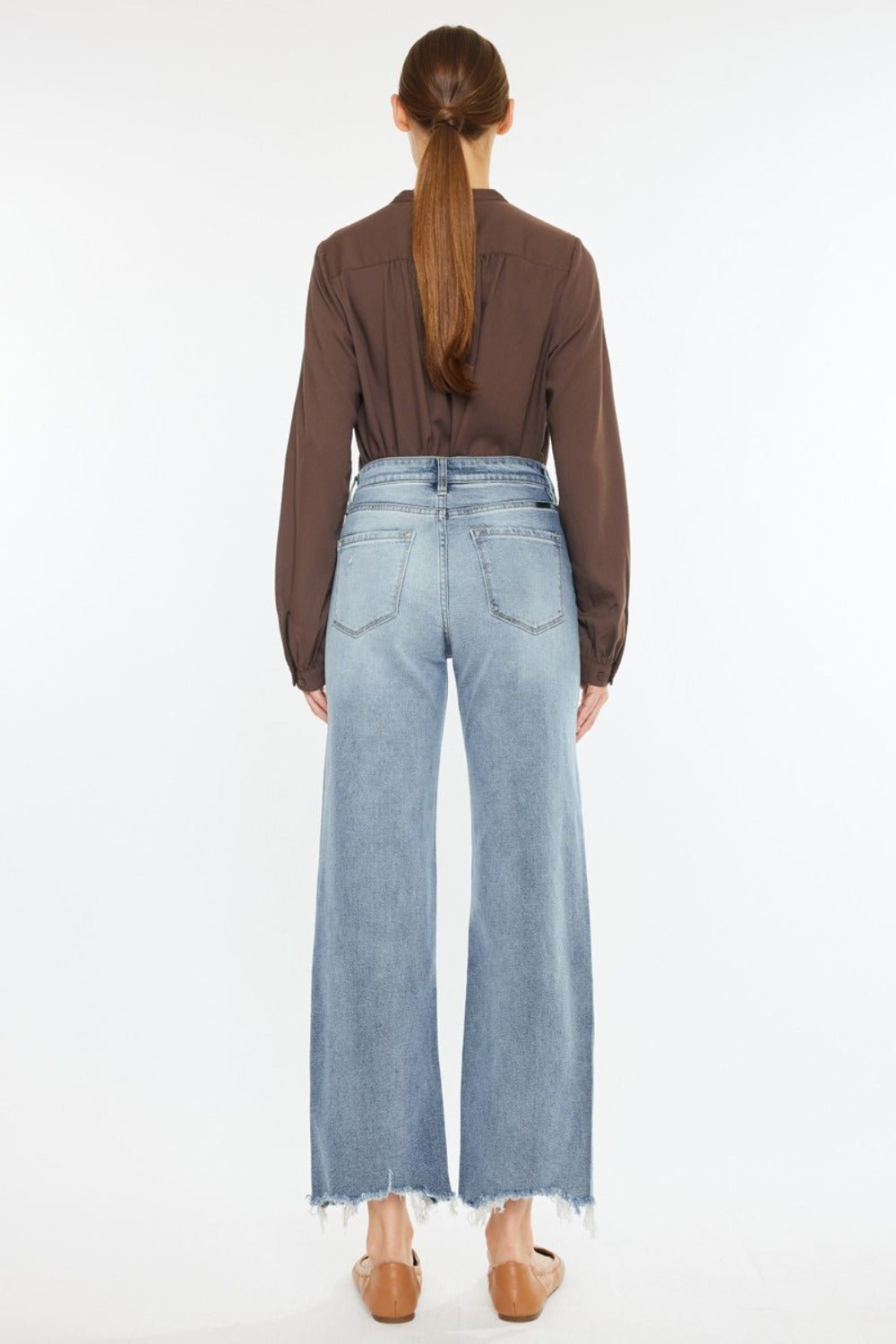 Jamison High Rise Raw Hem Wide Leg Jeans - Driftwood Boutique