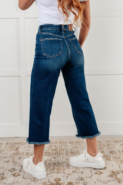 Janice High Rise Button Fly Wide Leg Crop Jeans - Driftwood Boutique