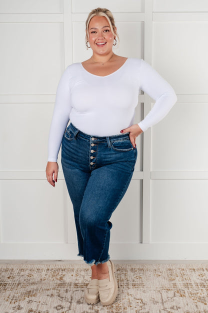Janice High Rise Button Fly Wide Leg Crop Jeans - Driftwood Boutique