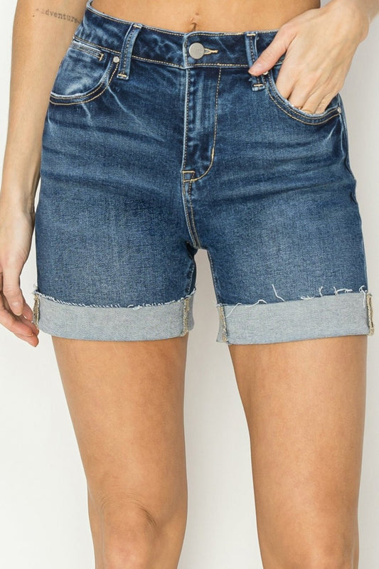 Jess High Rise Cuffed Denim Shorts - Driftwood Boutique