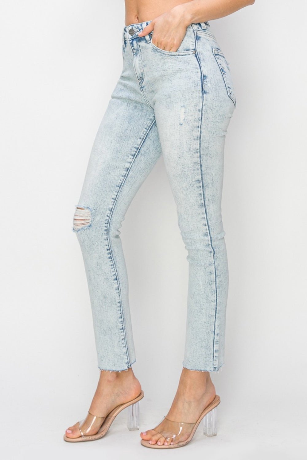 Jonah High Rise Distressed Skinny Jeans - Driftwood Boutique