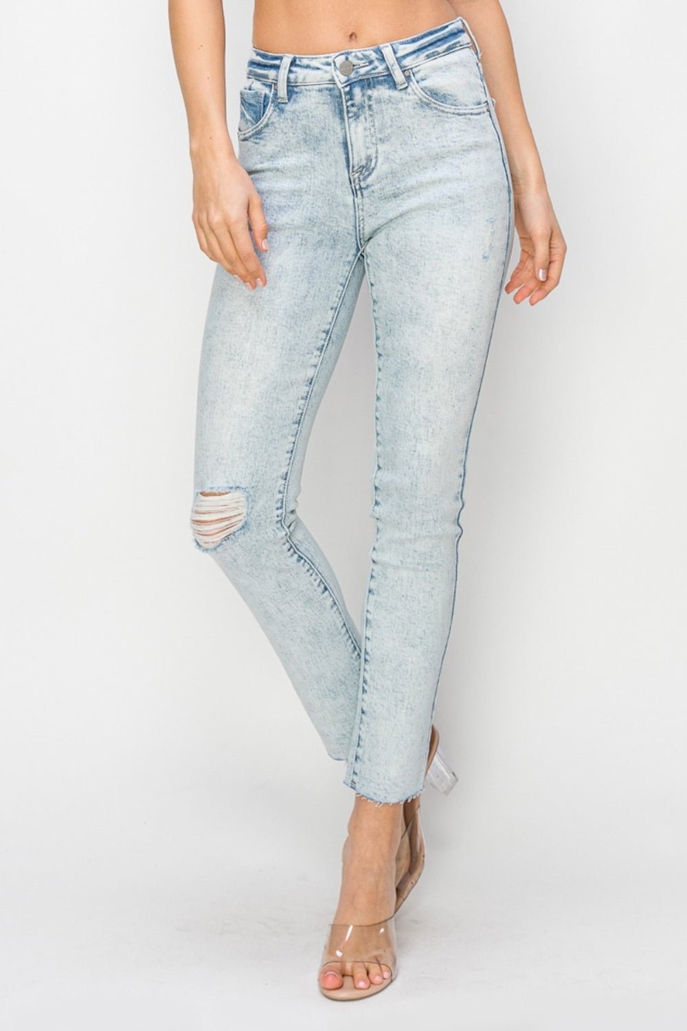 Jonah High Rise Distressed Skinny Jeans - Driftwood Boutique