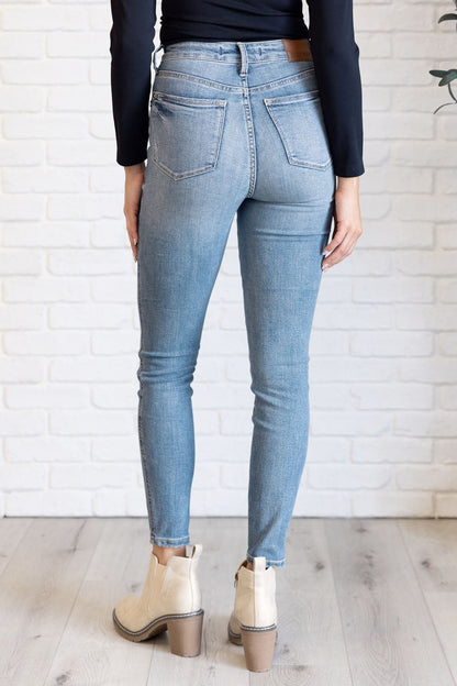 Justine High Rise Control Top Contrast Wash Skinny Jeans - Driftwood Boutique