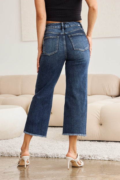 Kellen Tummy Control High Waist Raw Hem Jeans - Driftwood Boutique