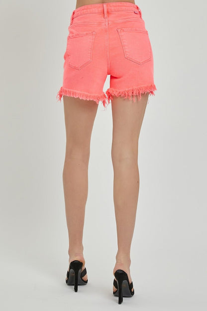 Kenzie Raw Hem Asymmetrical Waist Denim Shorts - Driftwood Boutique