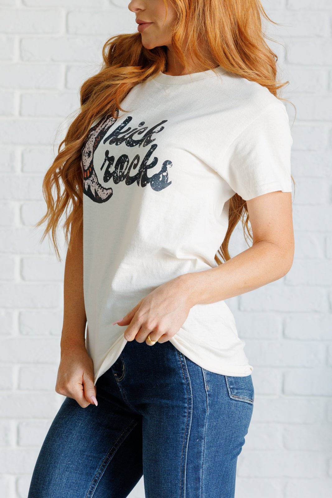Kick Rocks Cowboy Boot Graphic Tee - Driftwood Boutique