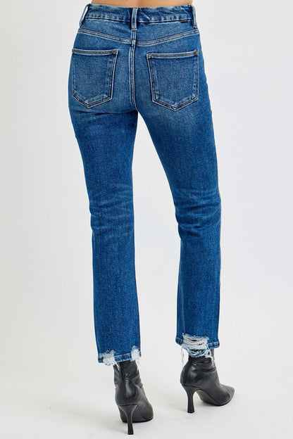 Kodi High Rise Distressed Crop Straight Jeans - Driftwood Boutique