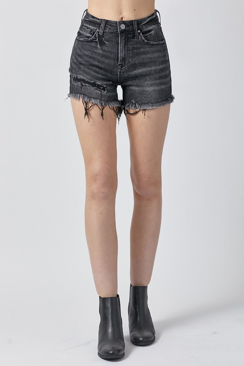 Kohl Frayed Hem Distressed Denim Shorts - Driftwood Boutique