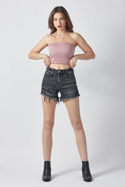 Kohl Frayed Hem Distressed Denim Shorts - Driftwood Boutique