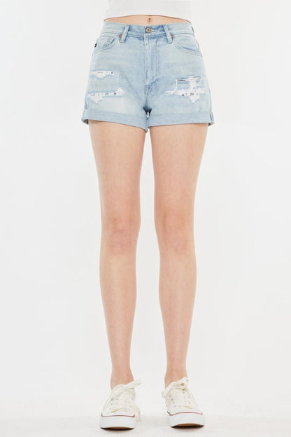 Layne High Rise Distressed Denim Mom Shorts - Driftwood Boutique