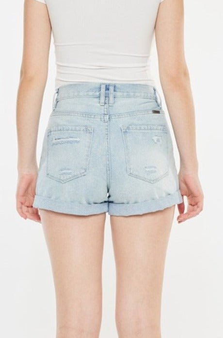 Layne High Rise Distressed Denim Mom Shorts - Driftwood Boutique