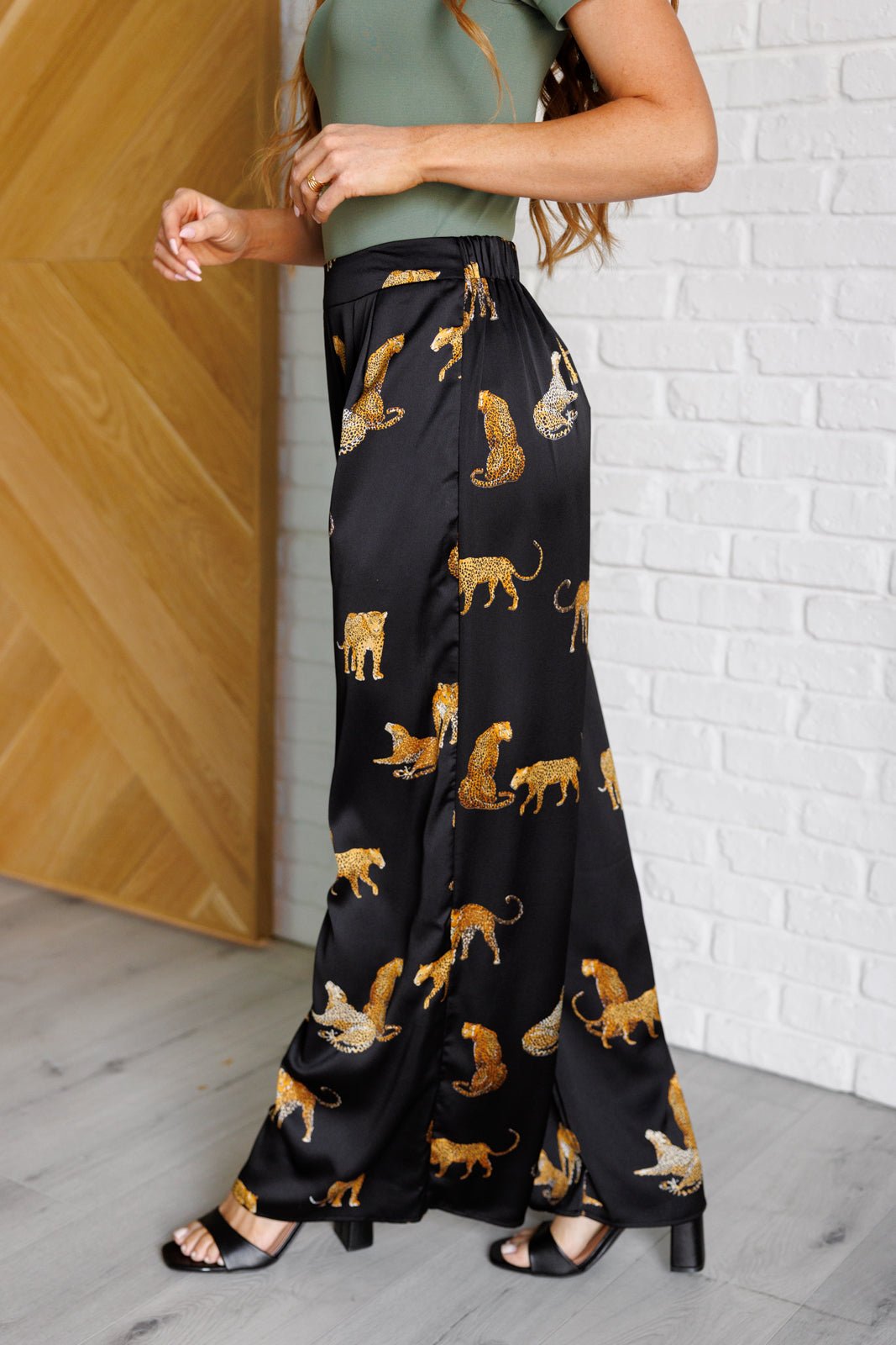 Legendary in Leopard Satin Wide Leg Pants - Driftwood Boutique