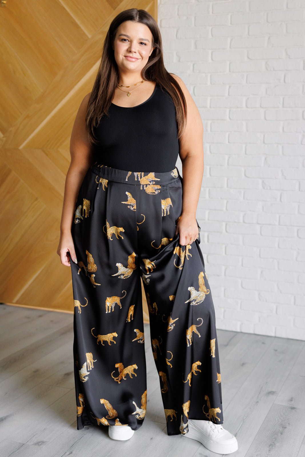 Legendary in Leopard Satin Wide Leg Pants - Driftwood Boutique